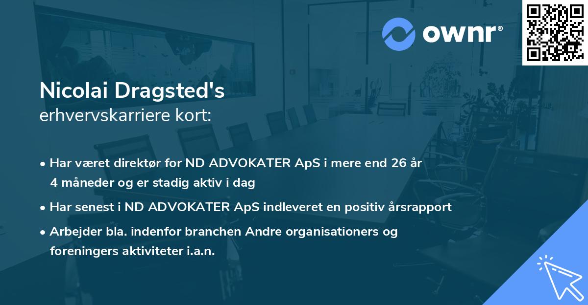 Nicolai Dragsted's erhvervskarriere kort