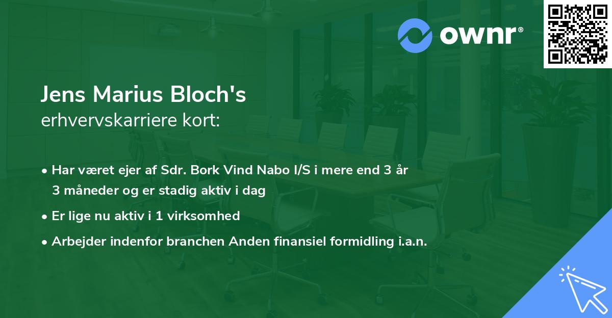 Jens Marius Bloch's erhvervskarriere kort