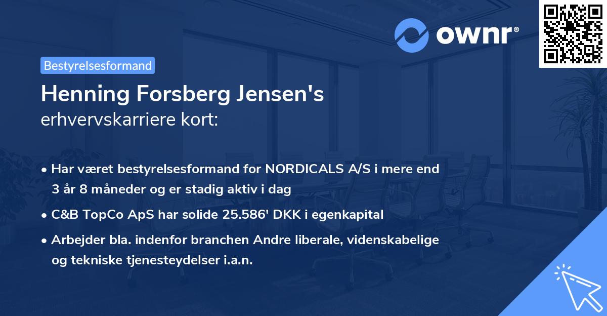 Henning Forsberg Jensen's erhvervskarriere kort
