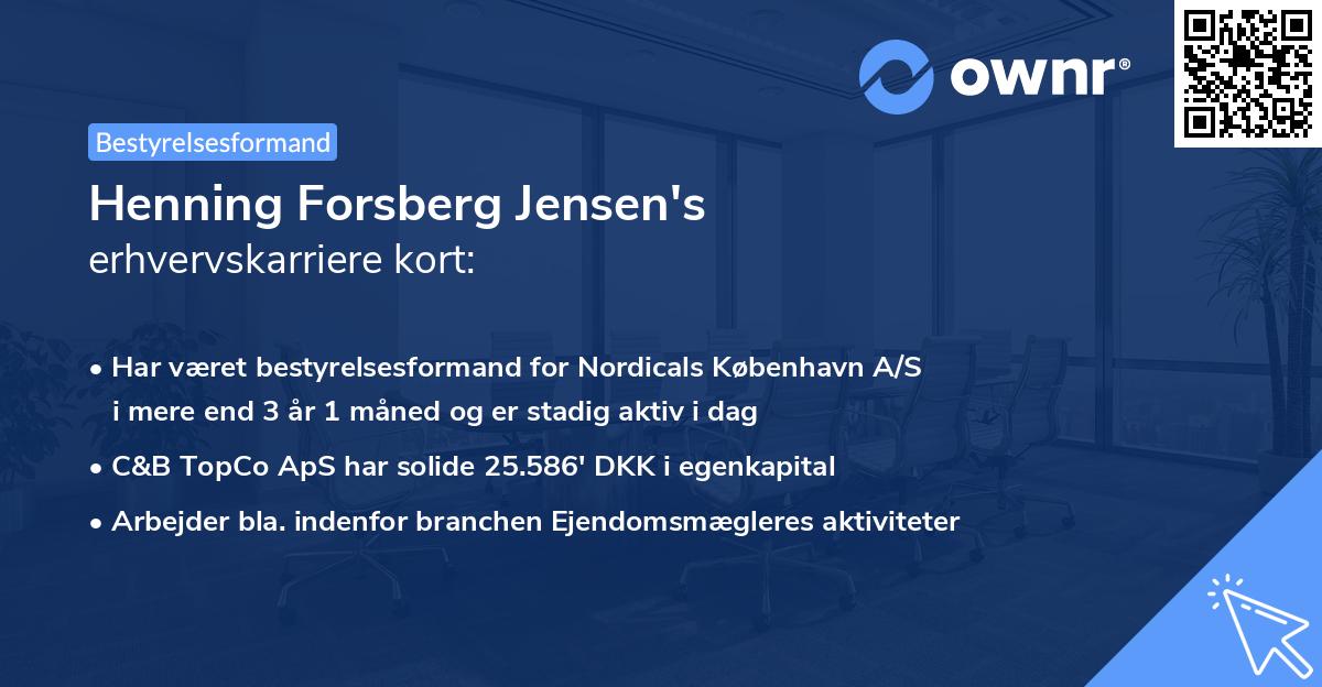 Henning Forsberg Jensen's erhvervskarriere kort