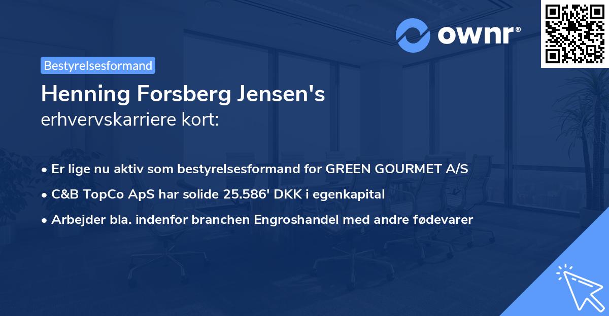 Henning Forsberg Jensen's erhvervskarriere kort
