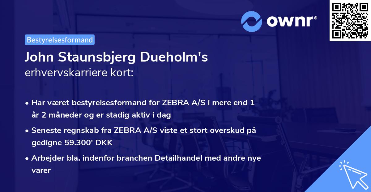 John Staunsbjerg Dueholm's erhvervskarriere kort