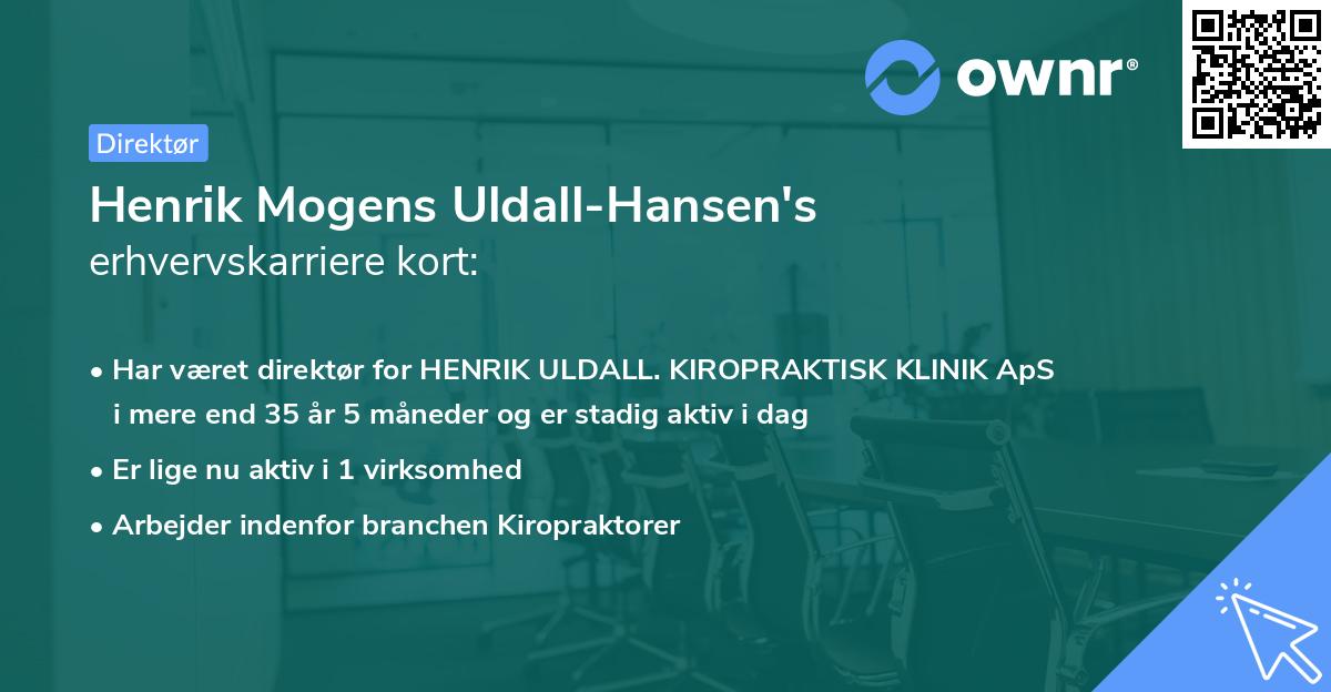 Henrik Mogens Uldall-Hansen's erhvervskarriere kort
