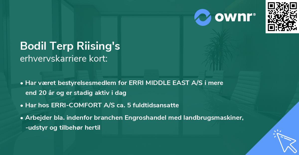 Bodil Terp Riising's erhvervskarriere kort