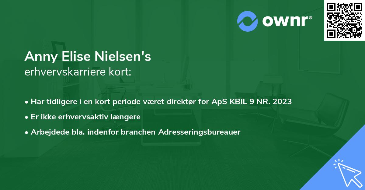 Anny Elise Nielsen's erhvervskarriere kort