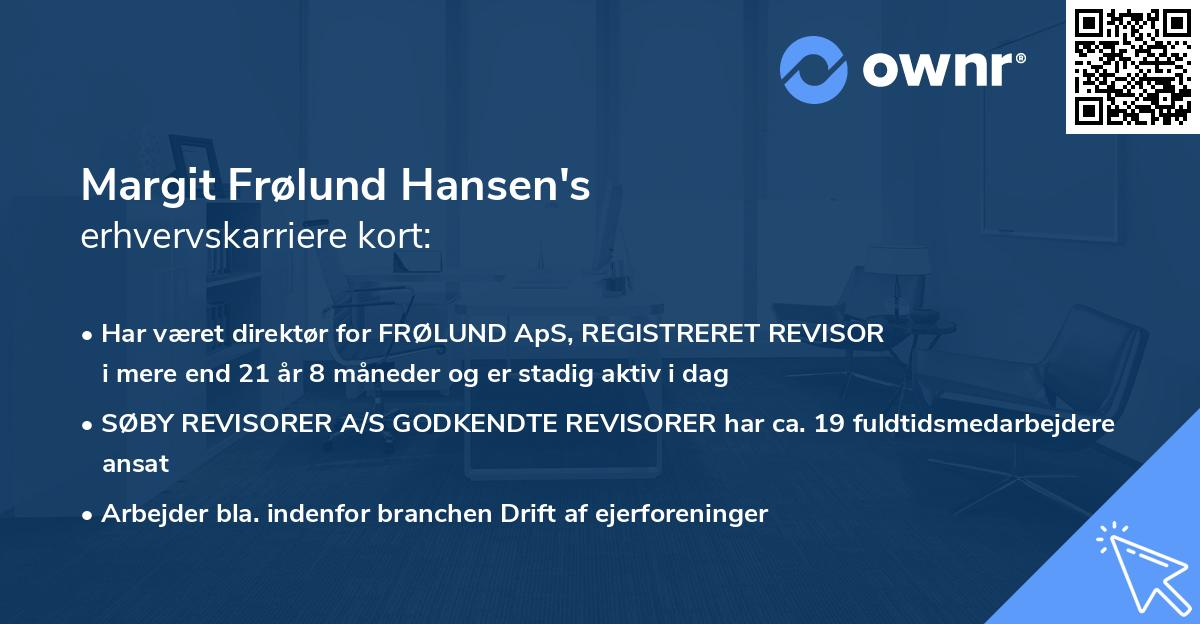 Margit Frølund Hansen's erhvervskarriere kort