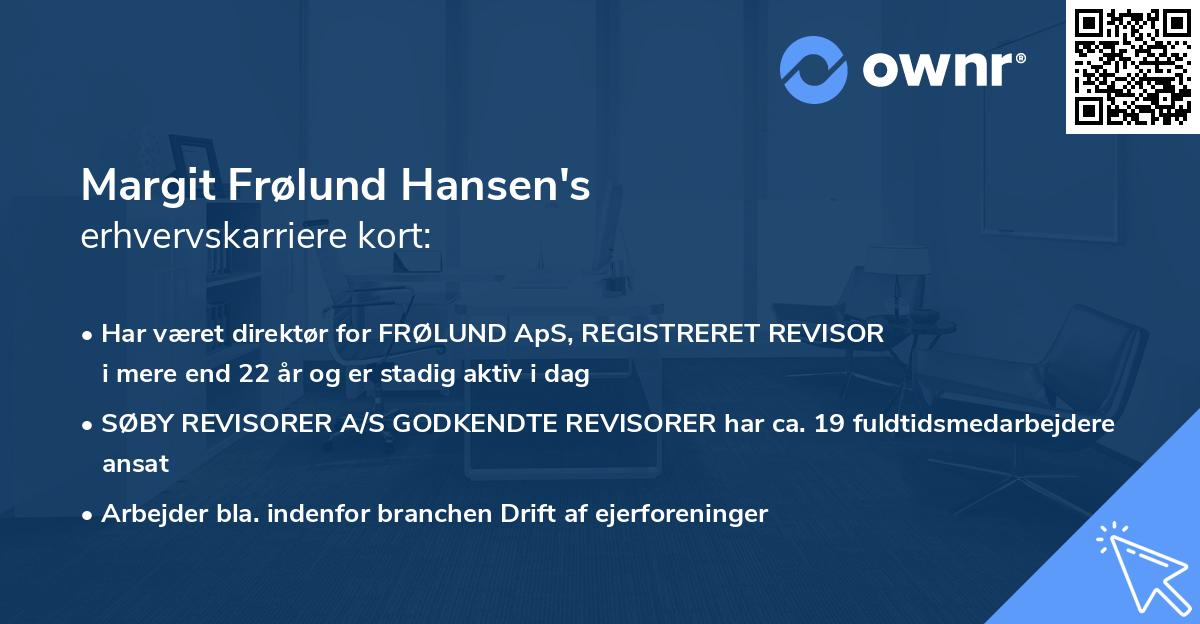 Margit Frølund Hansen's erhvervskarriere kort