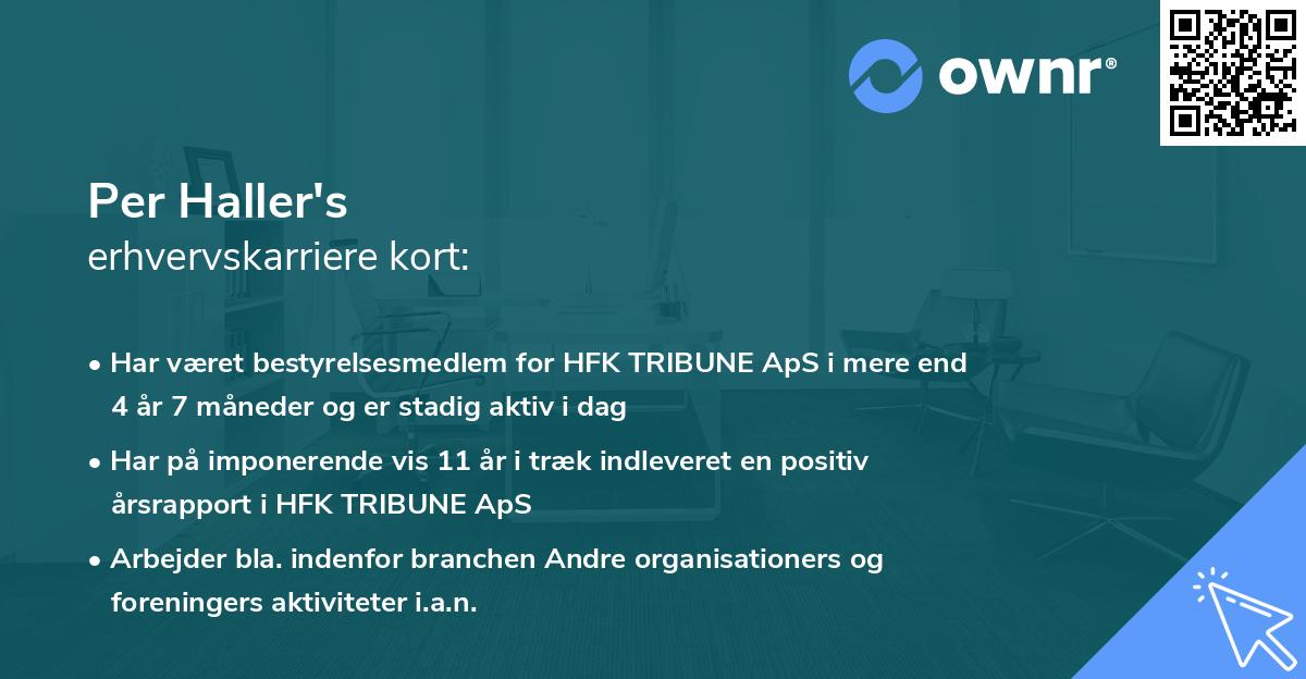 Per Haller's erhvervskarriere kort