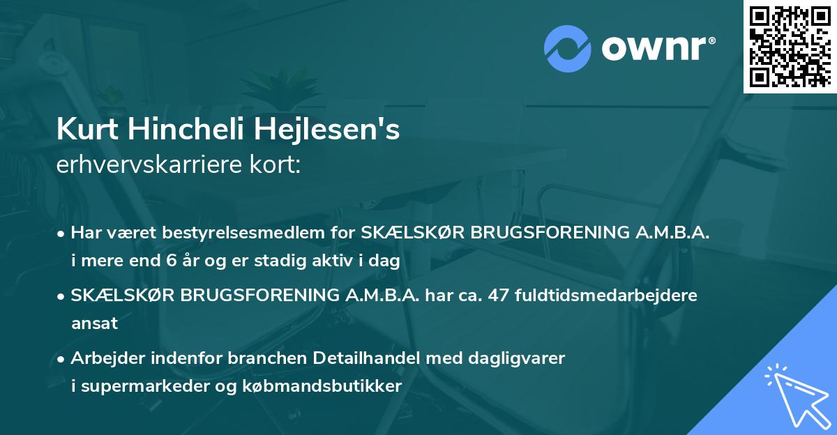 Kurt Hincheli Hejlesen's erhvervskarriere kort