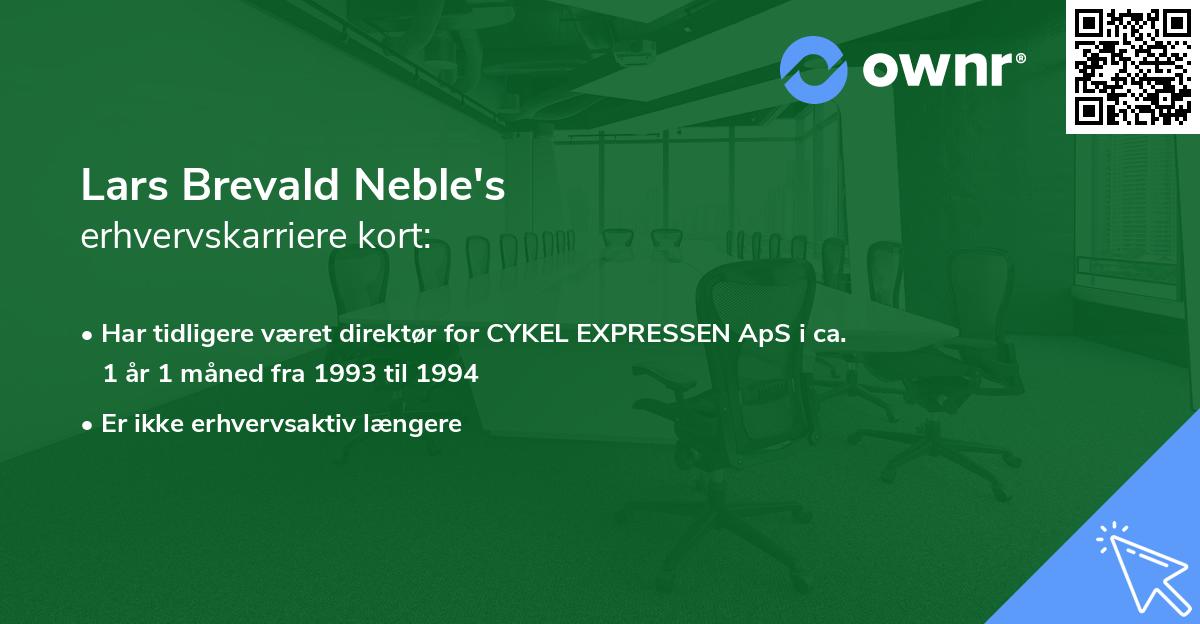 Lars Brevald Neble's erhvervskarriere kort