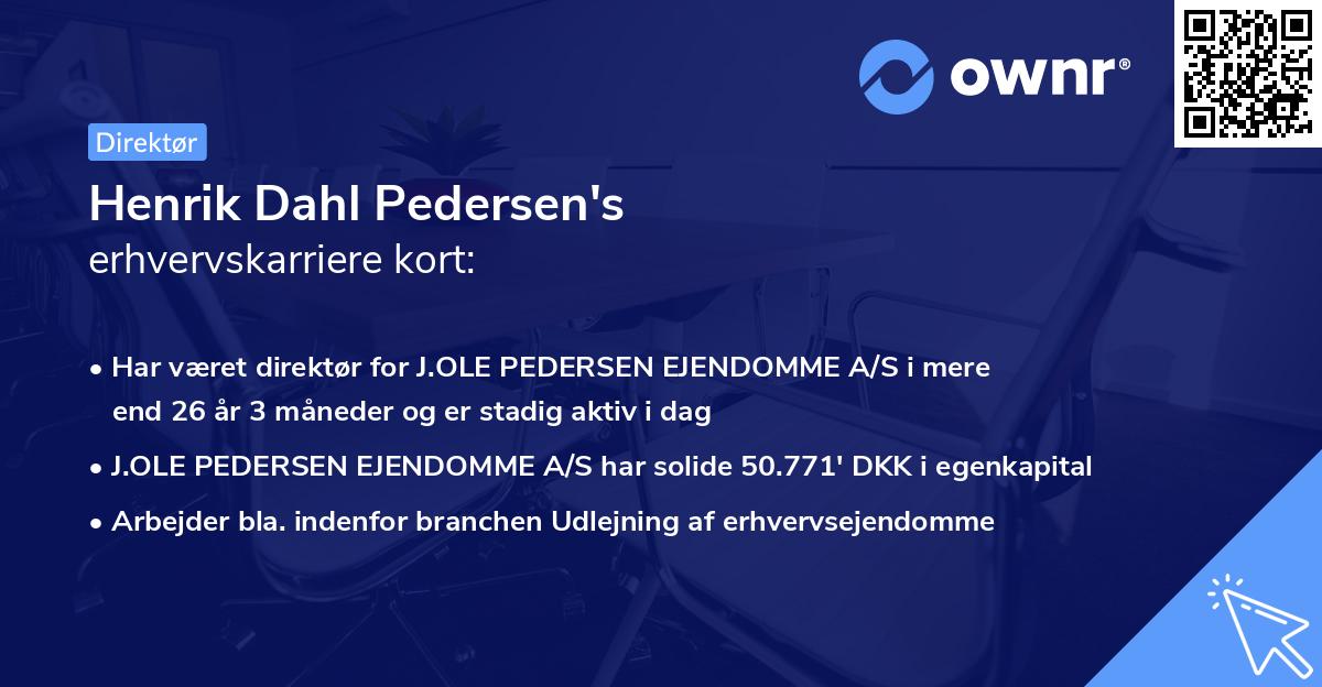 Henrik Dahl Pedersen's erhvervskarriere kort