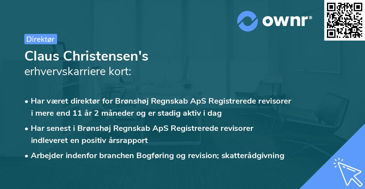 Claus Christensen's erhvervskarriere kort