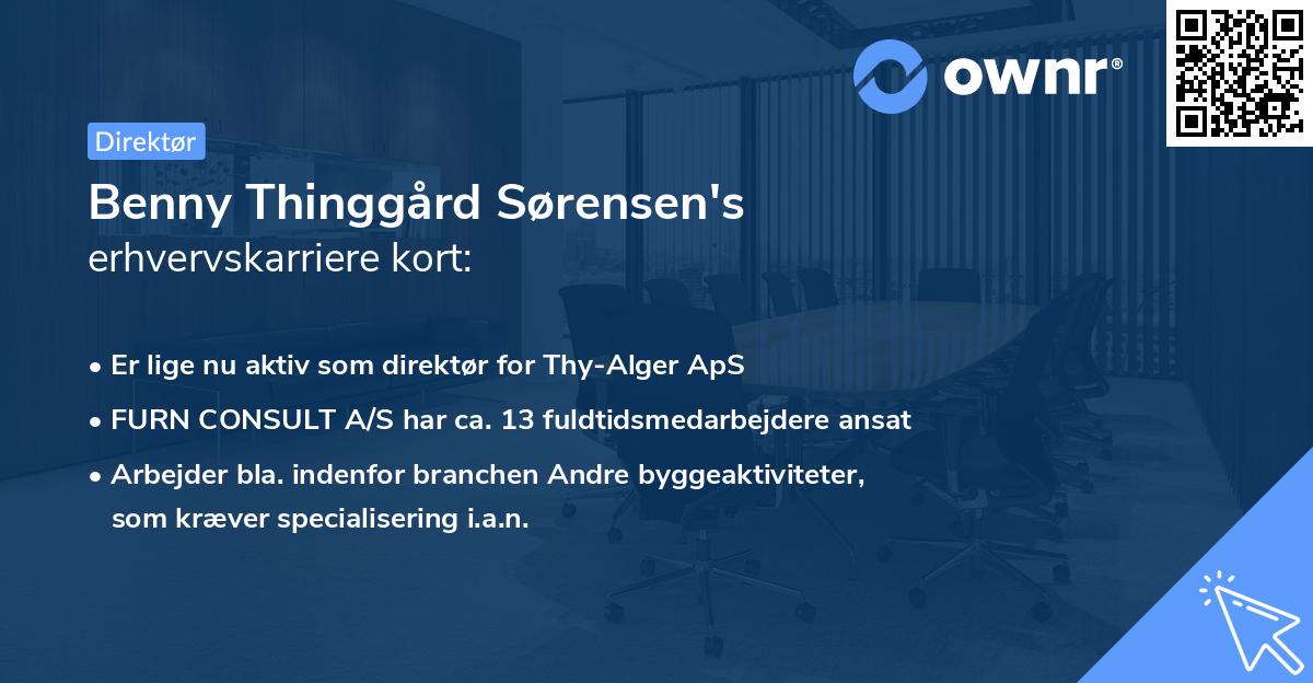 Benny Thinggård Sørensen's erhvervskarriere kort