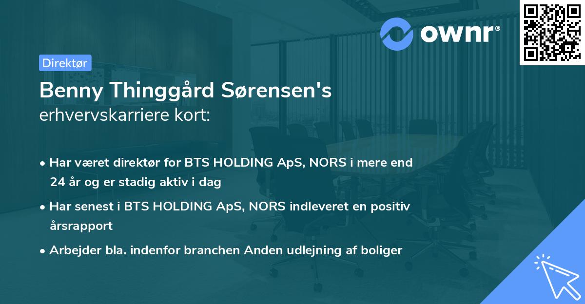 Benny Thinggård Sørensen's erhvervskarriere kort