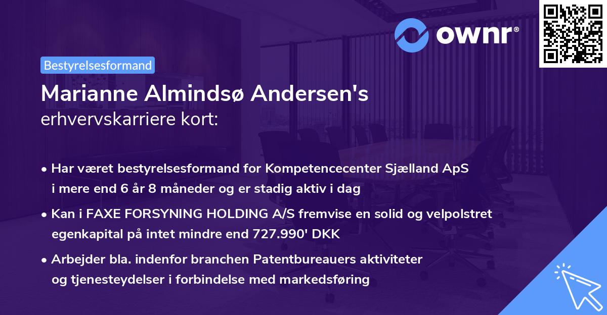 Marianne Almindsø Andersen's erhvervskarriere kort