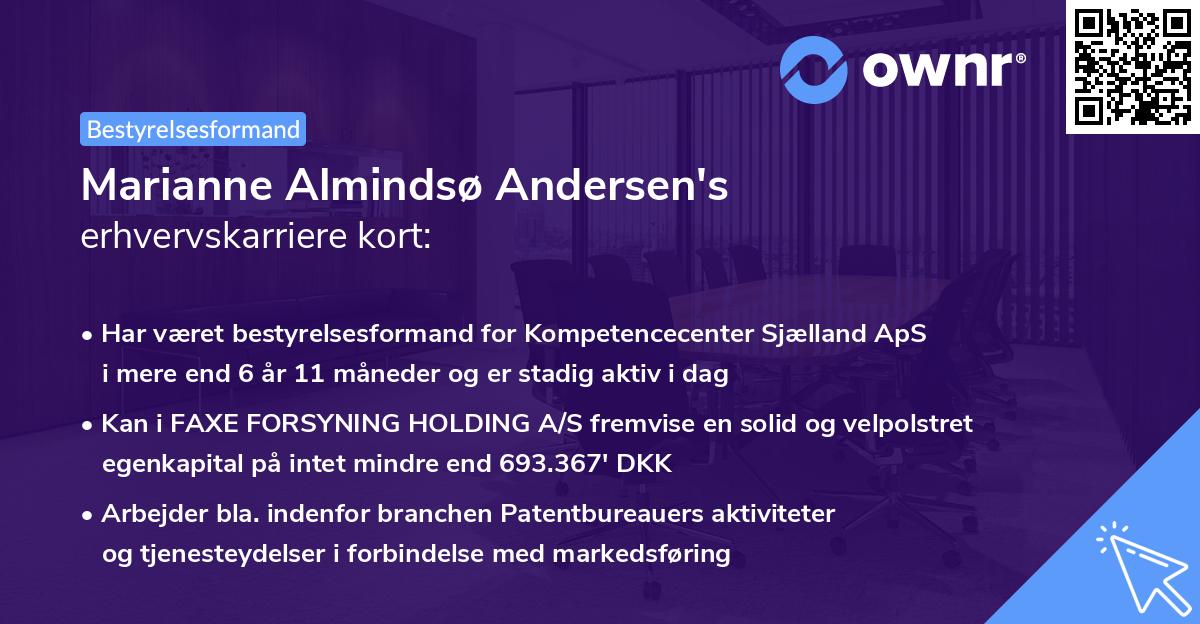 Marianne Almindsø Andersen's erhvervskarriere kort