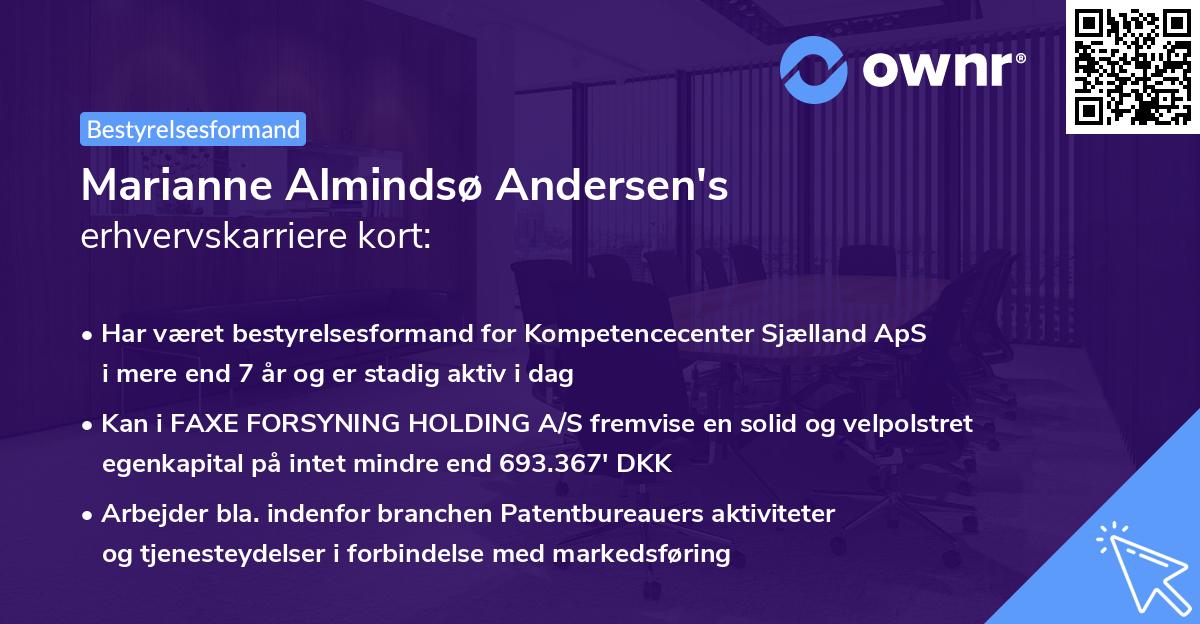 Marianne Almindsø Andersen's erhvervskarriere kort
