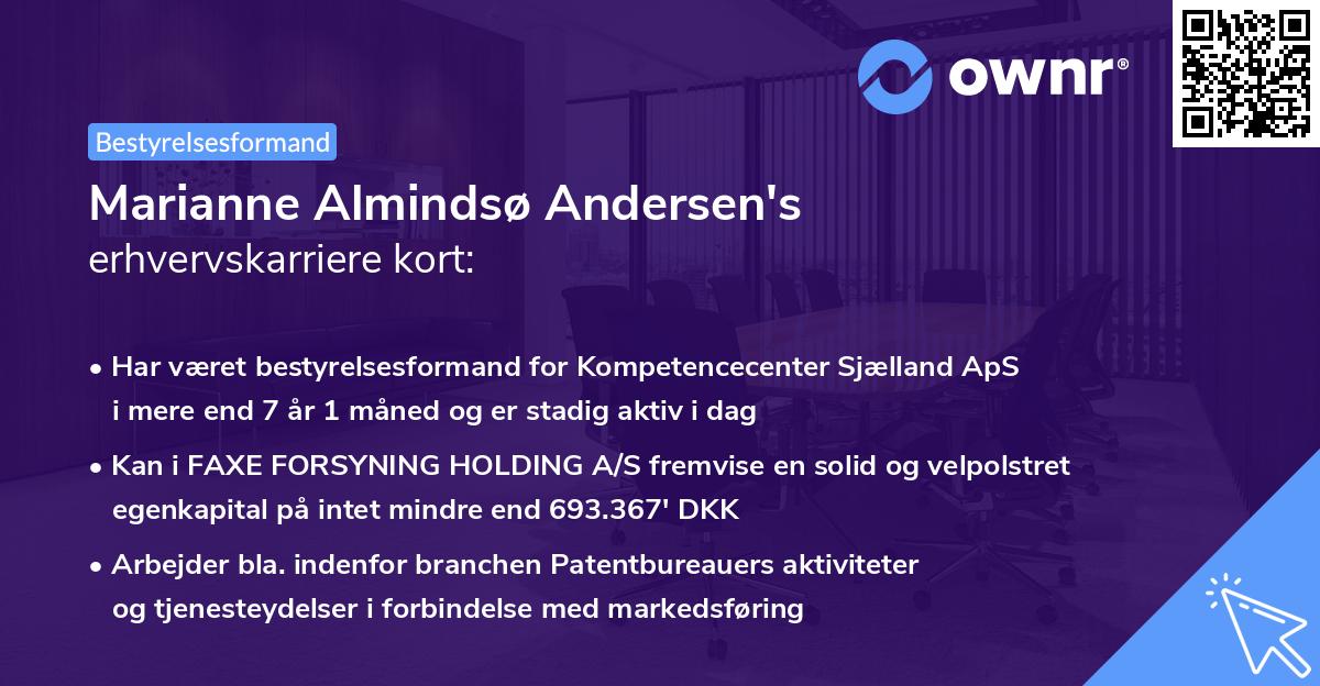 Marianne Almindsø Andersen's erhvervskarriere kort