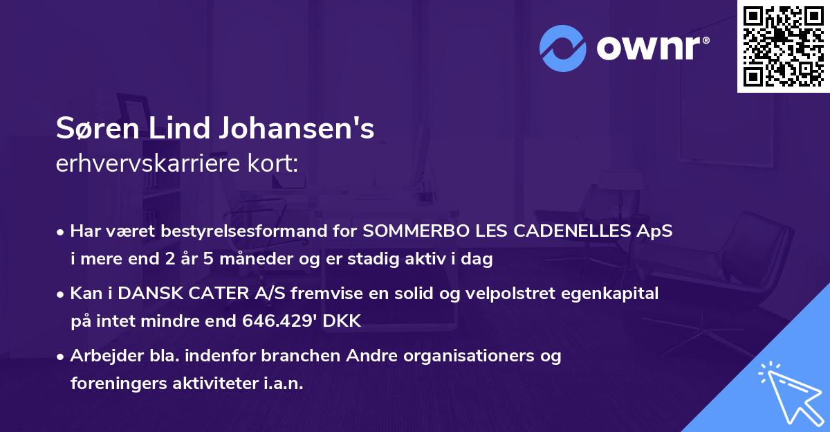 Søren Lind Johansen's erhvervskarriere kort
