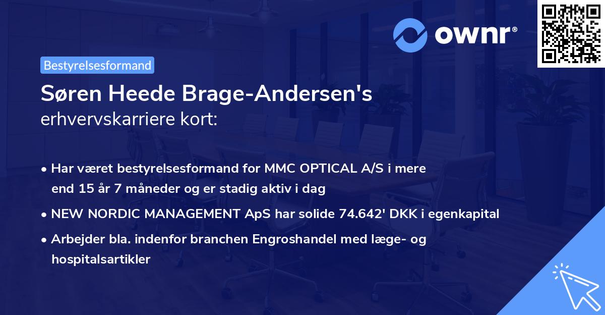 Søren Heede Brage-Andersen's erhvervskarriere kort