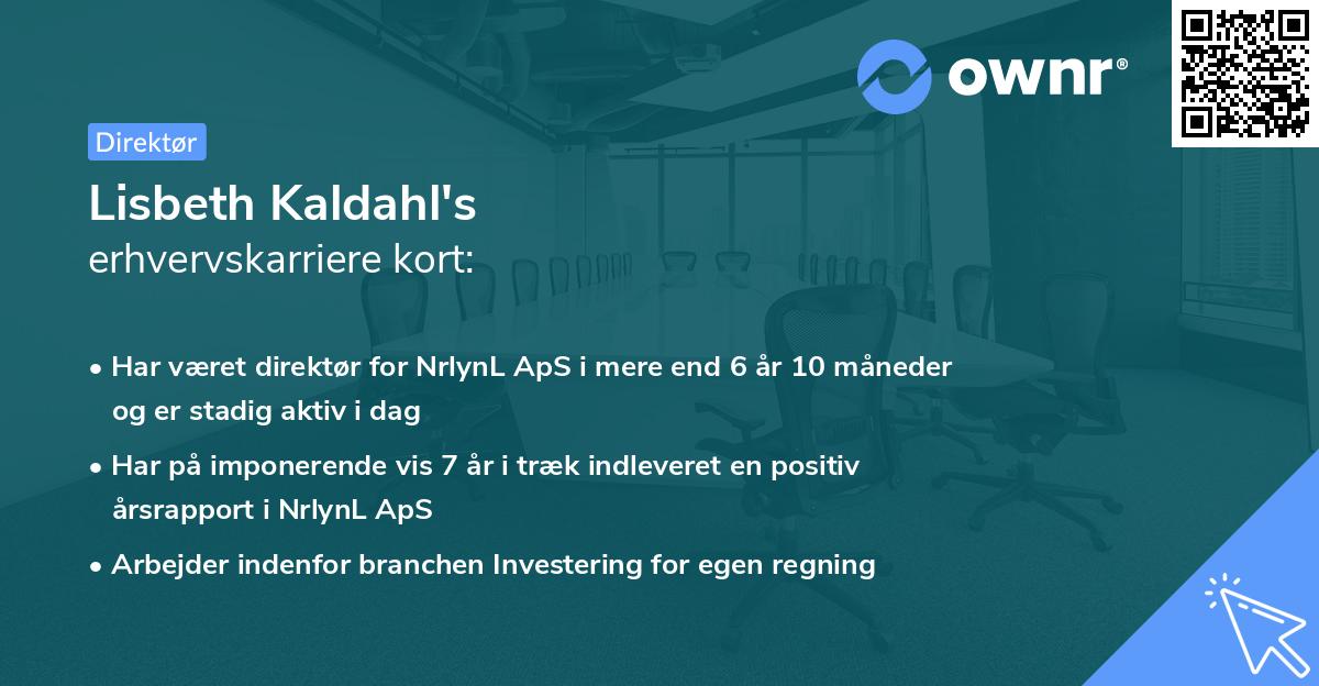 Lisbeth Kaldahl's erhvervskarriere kort