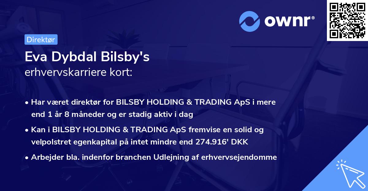 Eva Dybdal Bilsby's erhvervskarriere kort