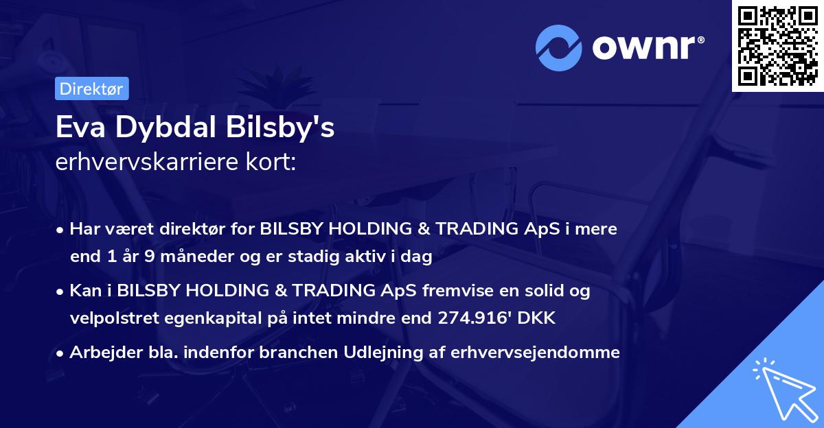 Eva Dybdal Bilsby's erhvervskarriere kort