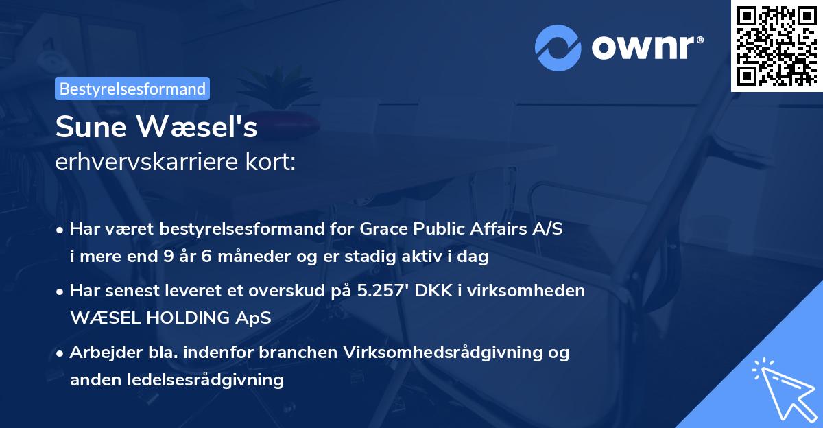 Sune Wæsel's erhvervskarriere kort