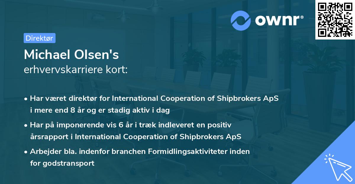 Michael Olsen's erhvervskarriere kort