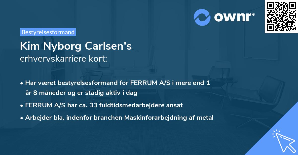 Kim Nyborg Carlsen's erhvervskarriere kort