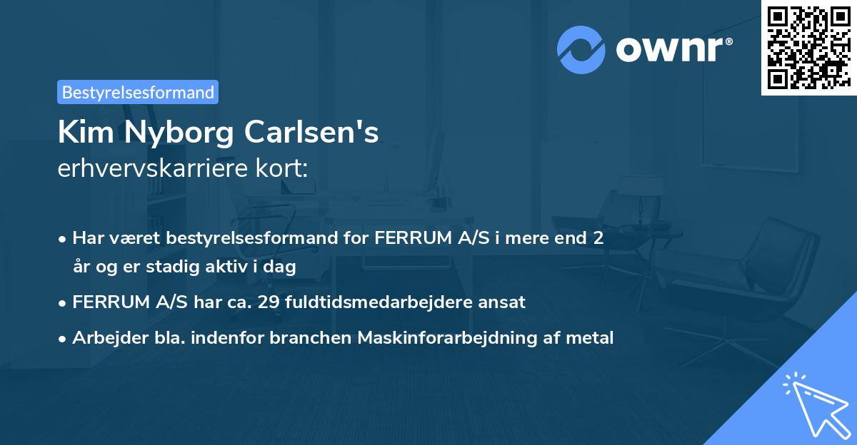 Kim Nyborg Carlsen's erhvervskarriere kort