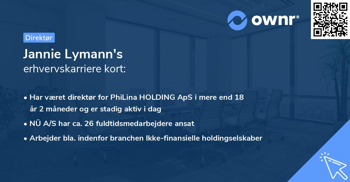 Jannie Lymann's erhvervskarriere kort