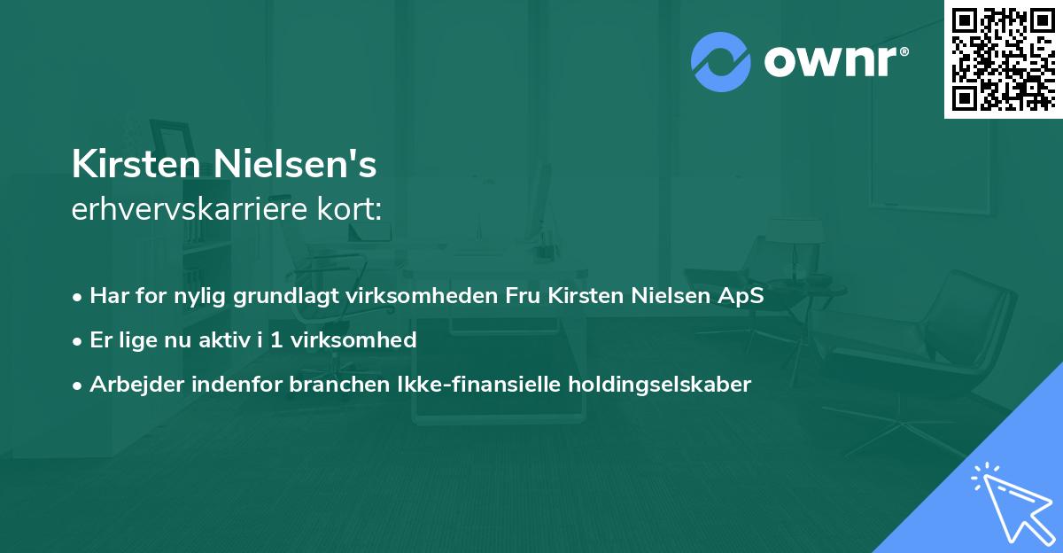 Kirsten Nielsen's erhvervskarriere kort