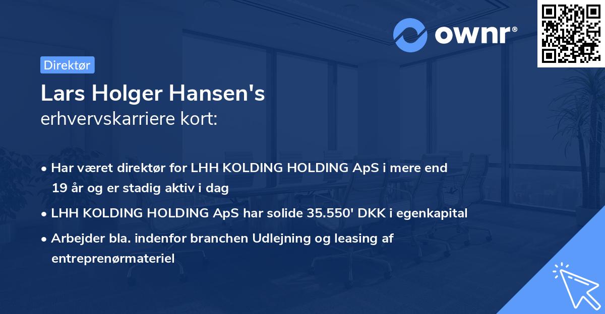 Lars Holger Hansen's erhvervskarriere kort