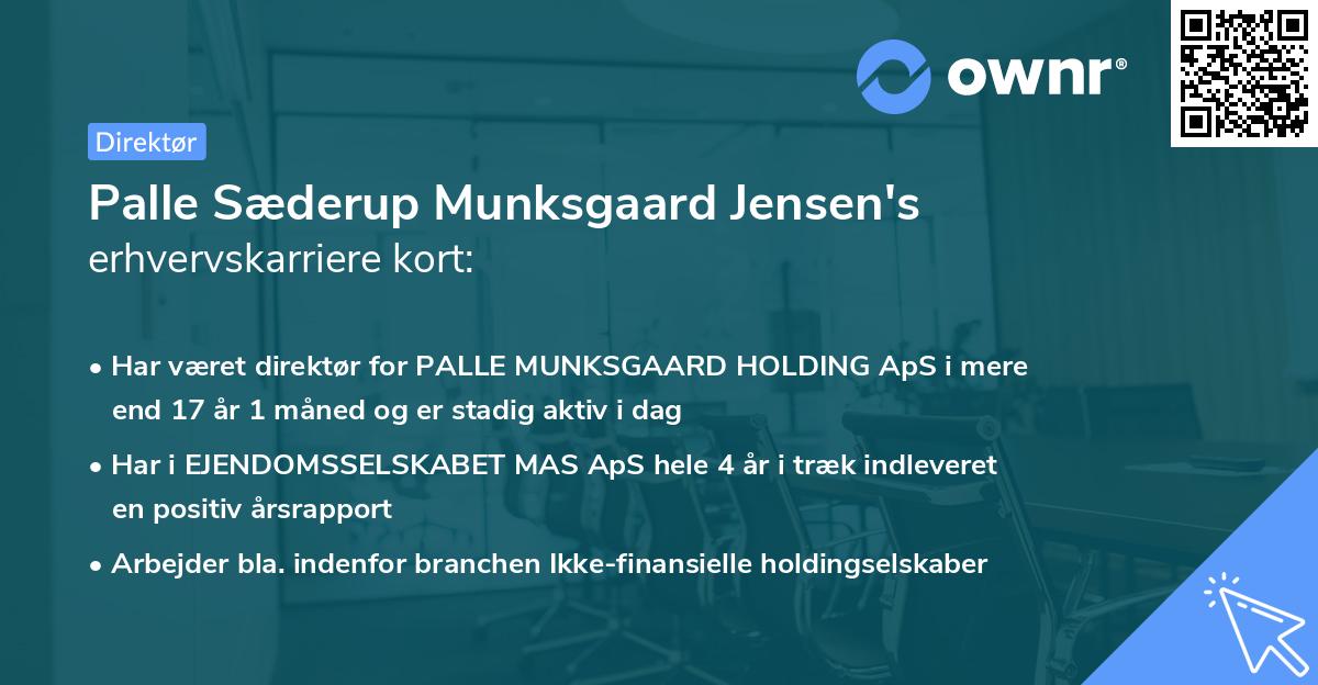 Palle Sæderup Munksgaard Jensen's erhvervskarriere kort