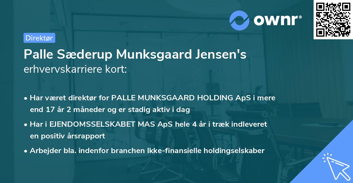 Palle Sæderup Munksgaard Jensen's erhvervskarriere kort