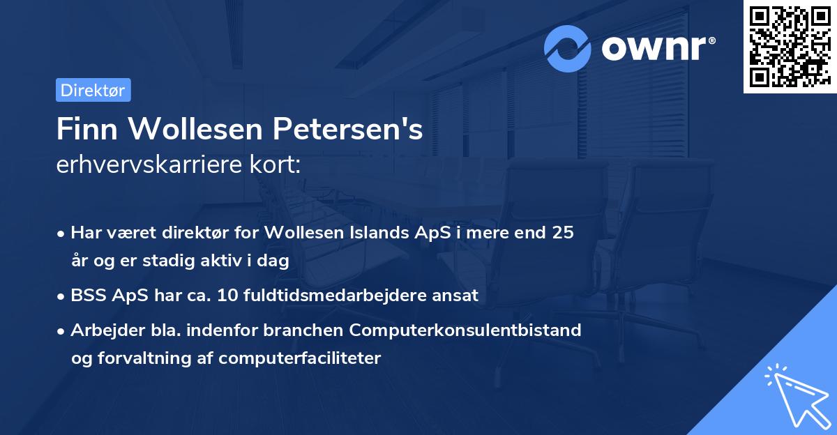 Finn Wollesen Petersen's erhvervskarriere kort