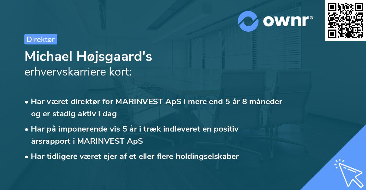 Michael Højsgaard's erhvervskarriere kort