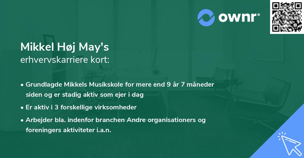 Mikkel Høj May's erhvervskarriere kort
