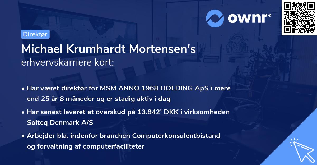 Michael Krumhardt Mortensen's erhvervskarriere kort