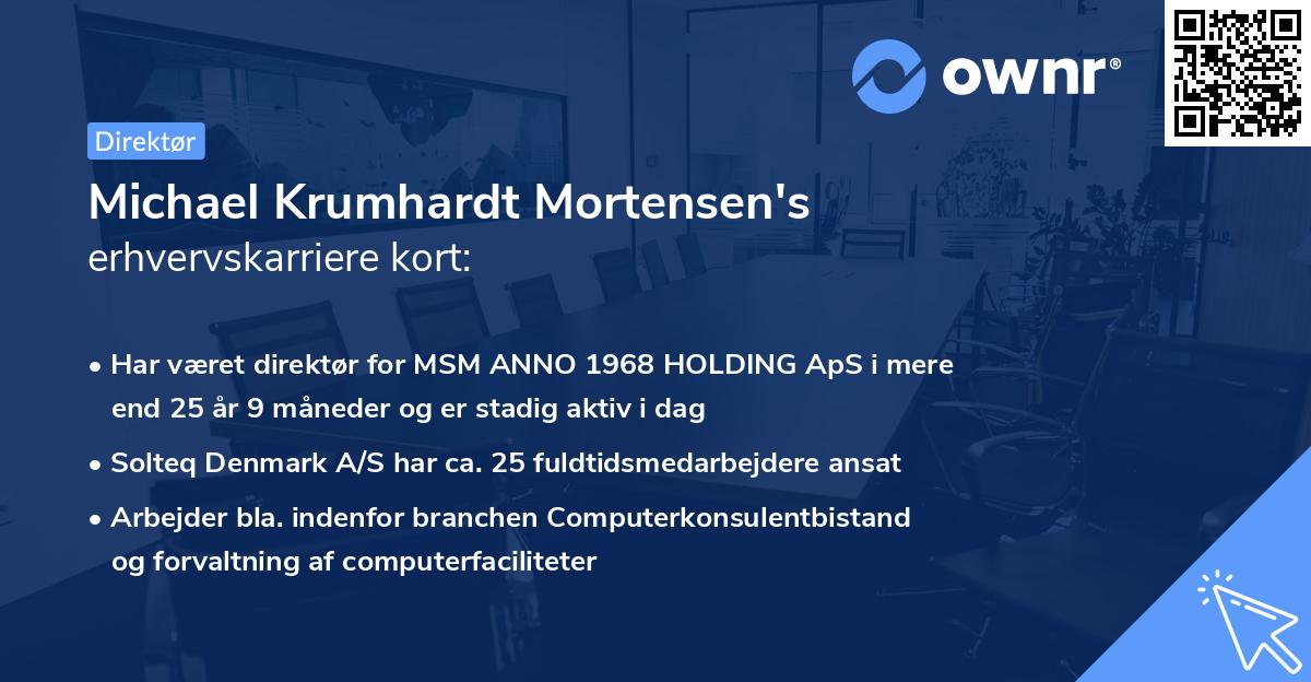 Michael Krumhardt Mortensen's erhvervskarriere kort