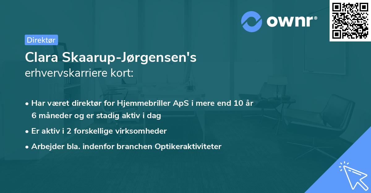Clara Skaarup-Jørgensen's erhvervskarriere kort