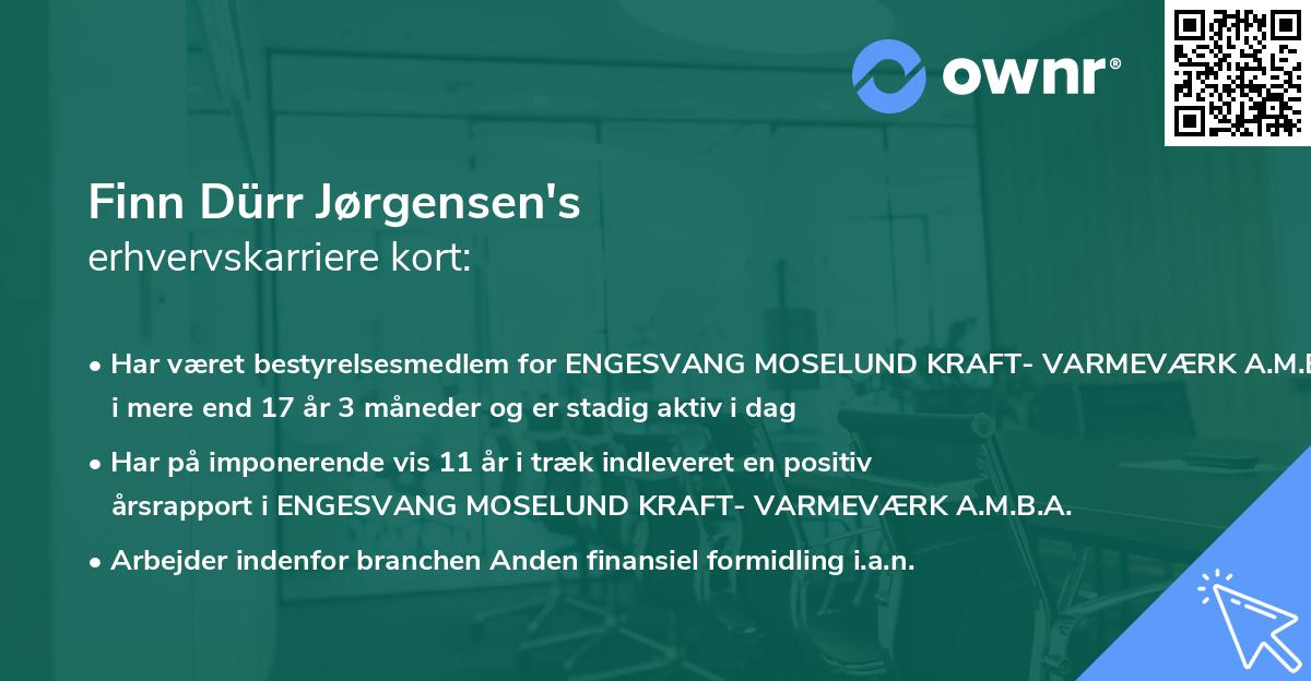 Finn Dürr Jørgensen's erhvervskarriere kort