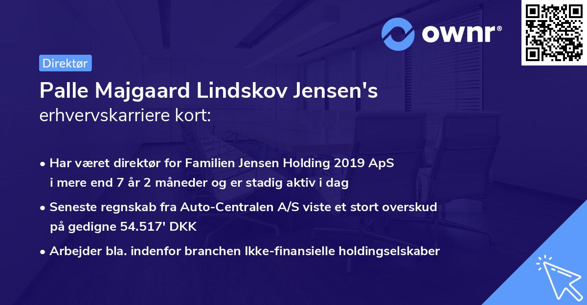 Palle Majgaard Lindskov Jensen's erhvervskarriere kort