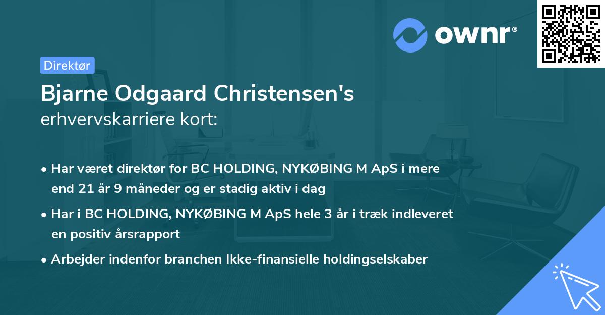 Bjarne Odgaard Christensen's erhvervskarriere kort