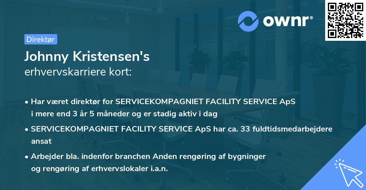 Johnny Kristensen's erhvervskarriere kort
