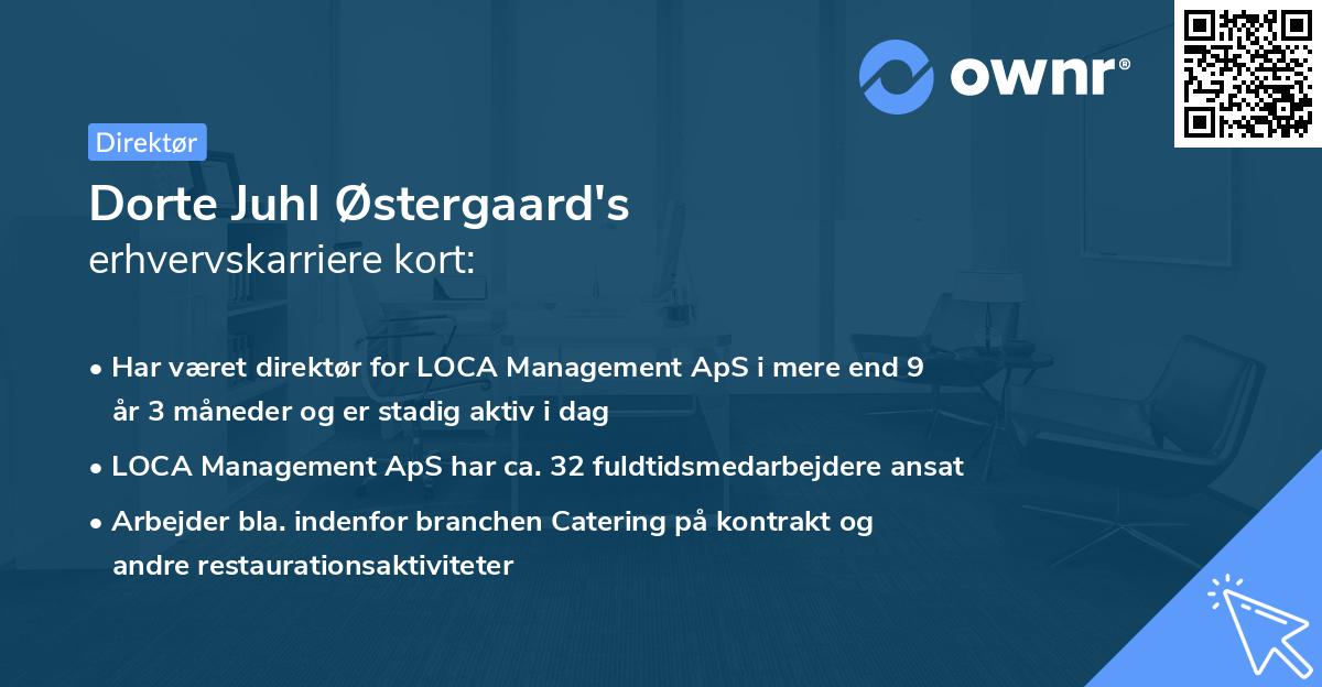 Dorte Juhl Østergaard's erhvervskarriere kort
