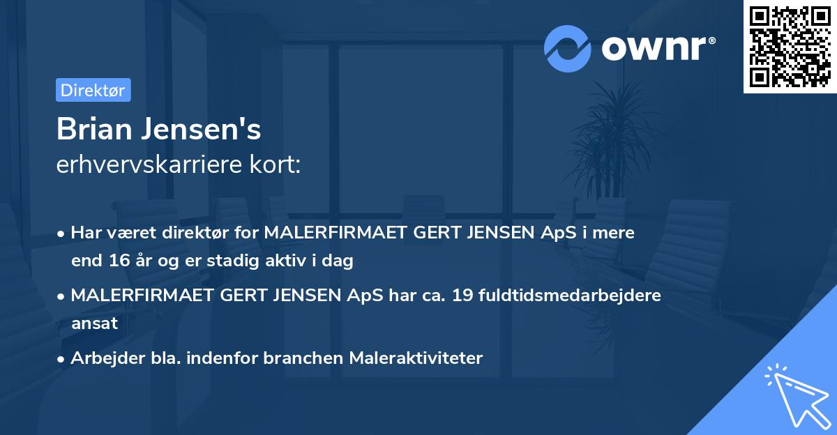 Brian Jensen's erhvervskarriere kort