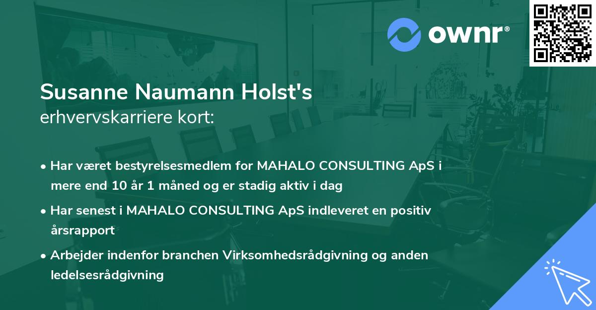 Susanne Naumann Holst's erhvervskarriere kort