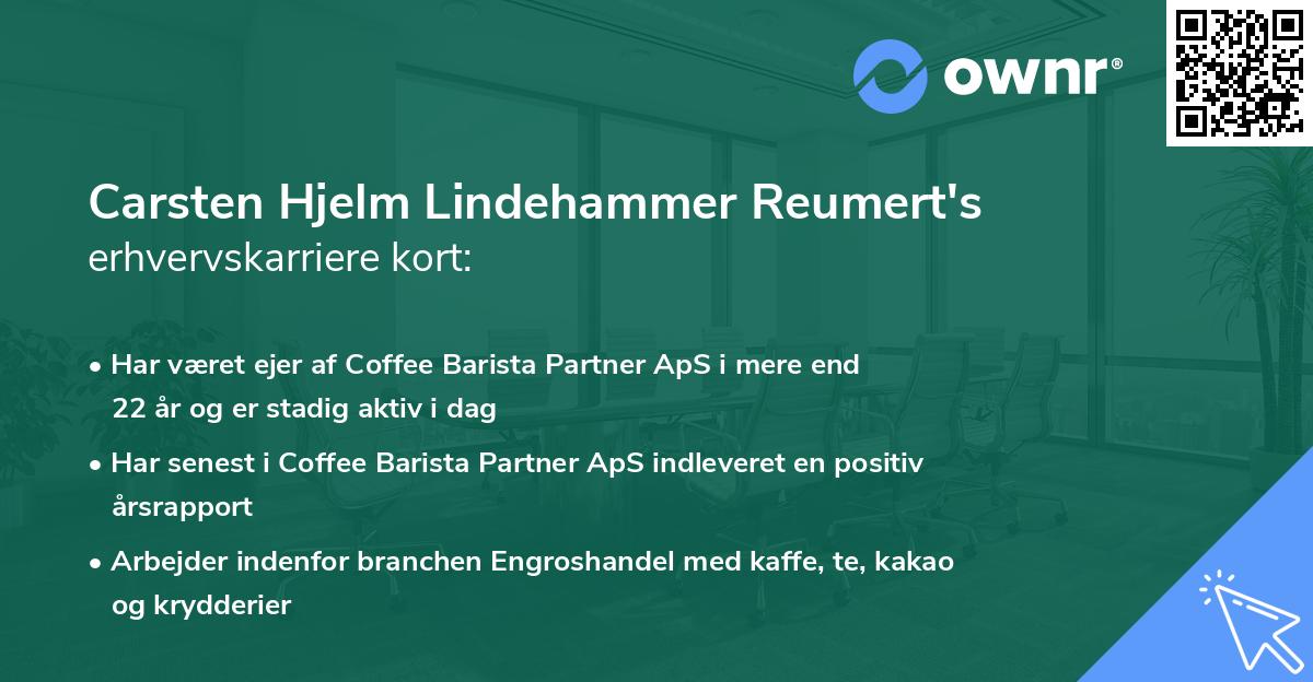 Carsten Hjelm Lindehammer Reumert's erhvervskarriere kort